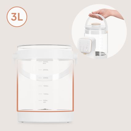 Lionelo - Preparatore di latte per neonati BABYPRESTO 2.0 1200W/230V Bianco
