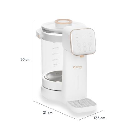 Lionelo - Preparatore di latte per neonati BABYPRESTO 2.0 1200W/230V Bianco