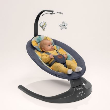 Lionelo - RALF Baby Sdraietta con Melody, 4xAA, Grey/White + Remote Control