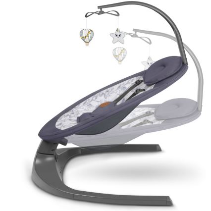 Lionelo - RALF Baby Sdraietta con Melody, 4xAA, Grey/White + Remote Control