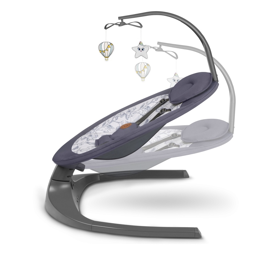 Lionelo - RALF Baby Sdraietta con Melody, 4xAA, Grey/White + Remote Control