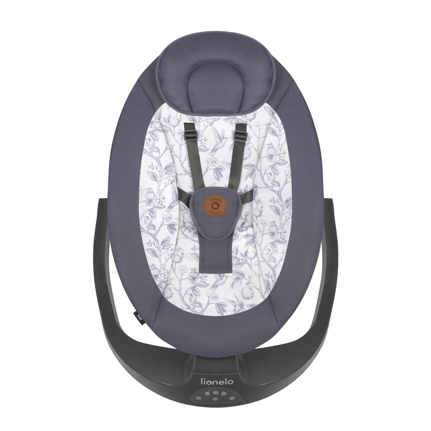 Lionelo - RALF Baby Sdraietta con Melody, 4xAA, Grey/White + Remote Control