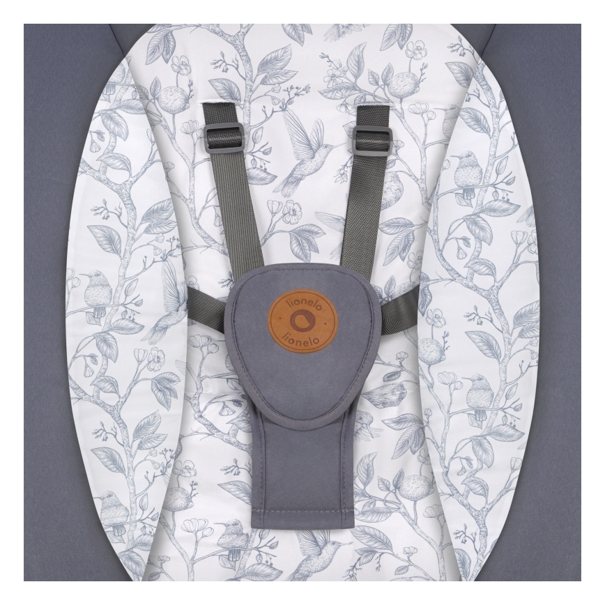Lionelo - RALF Baby Sdraietta con Melody, 4xAA, Grey/White + Remote Control