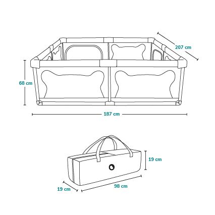 Lionelo - Recinto da gioco WILLOW XL beige