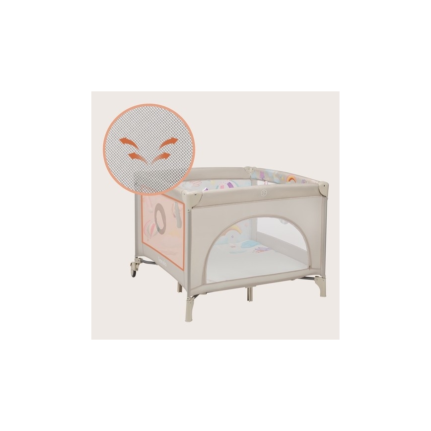 Lionelo - Recinto per bambini MILLE PLUS Grigio/Beige