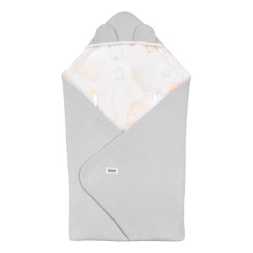 Lionelo - Sacco avvolgente per seggiolino auto TRAVEL SWADDLE 90x90 cm Grigio Baloon
