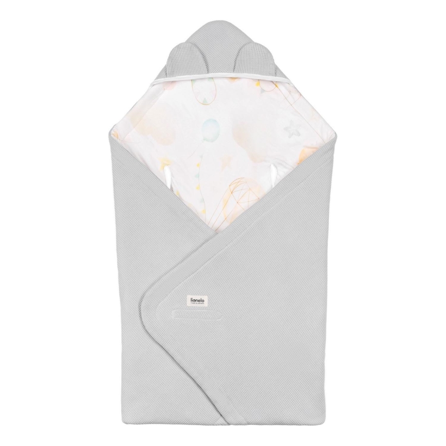 Lionelo - Sacco avvolgente per seggiolino auto TRAVEL SWADDLE 90x90 cm Grigio Baloon