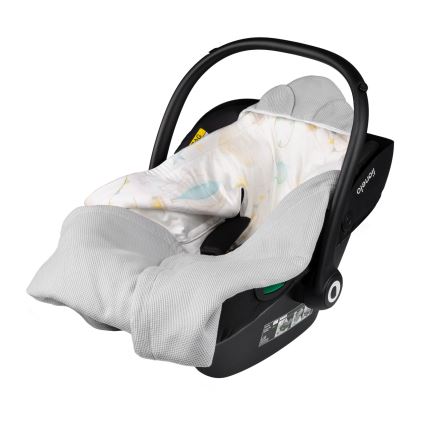 Lionelo - Sacco avvolgente per seggiolino auto TRAVEL SWADDLE 90x90 cm Grigio Baloon