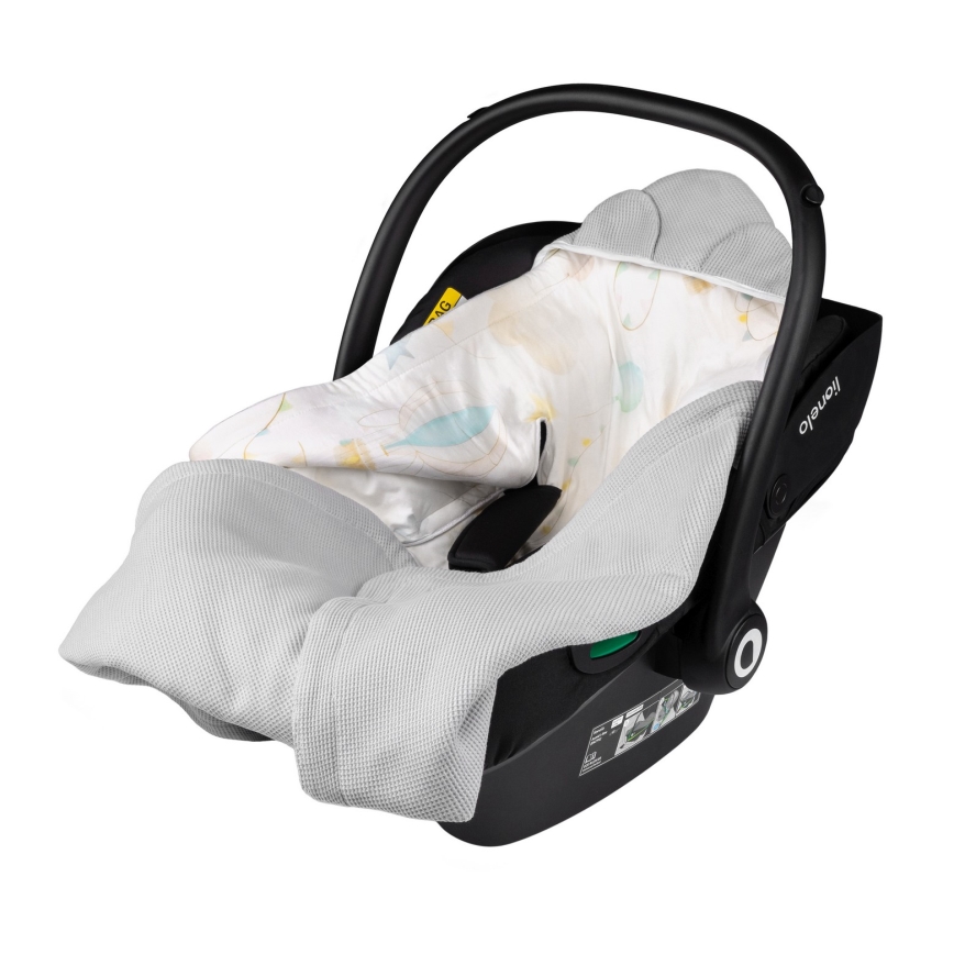 Lionelo - Sacco avvolgente per seggiolino auto TRAVEL SWADDLE 90x90 cm Grigio Baloon