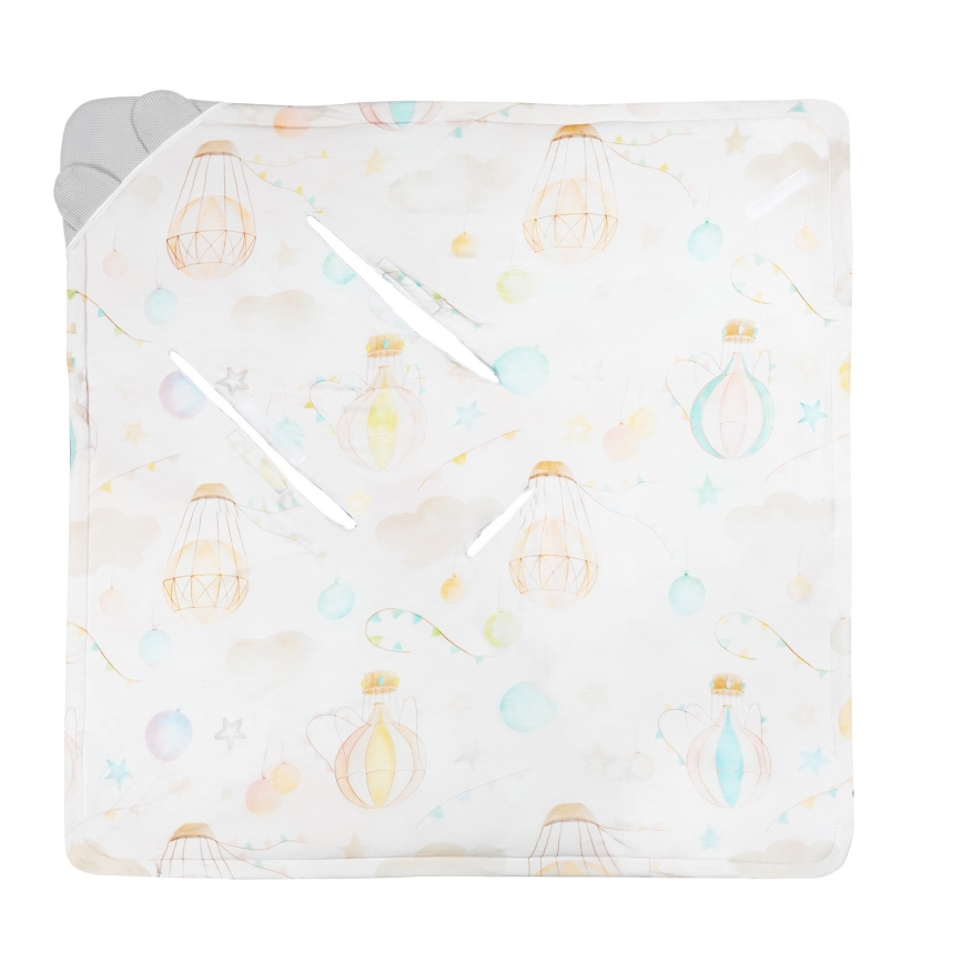 Lionelo - Sacco avvolgente per seggiolino auto TRAVEL SWADDLE 90x90 cm Grigio Baloon