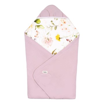 Lionelo - Sacco avvolgente per seggiolino auto TRAVEL SWADDLE 90x90 cm Rosa floreale