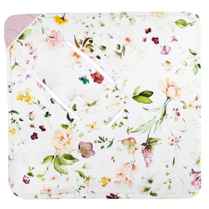 Lionelo - Sacco avvolgente per seggiolino auto TRAVEL SWADDLE 90x90 cm Rosa floreale