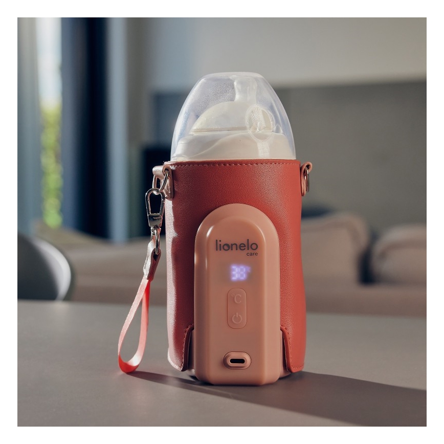 Lionelo - Scalda biberon ricaricabile THERMUP GO EVO 18W/5V rosa