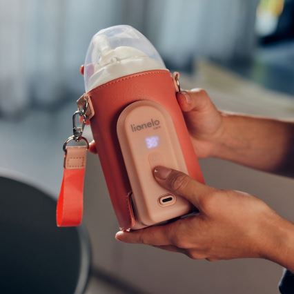 Lionelo - Scalda biberon ricaricabile THERMUP GO EVO 18W/5V rosa