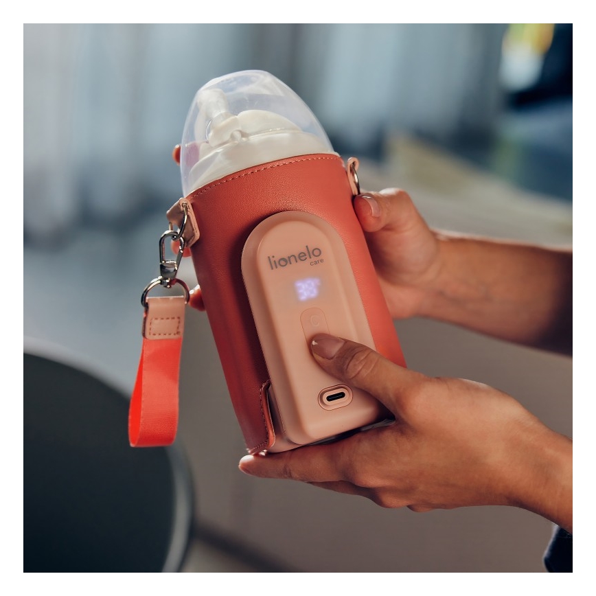 Lionelo - Scalda biberon ricaricabile THERMUP GO EVO 18W/5V rosa