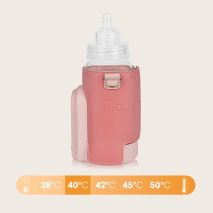 Lionelo - Scalda biberon ricaricabile THERMUP GO EVO 18W/5V rosa