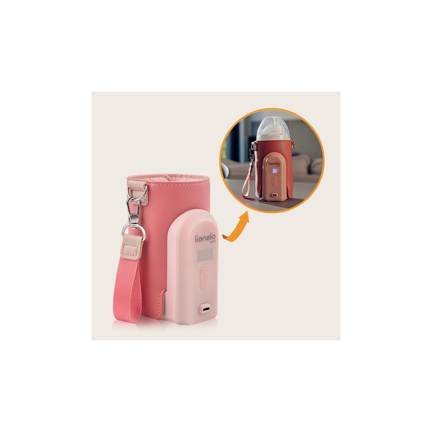 Lionelo - Scalda biberon ricaricabile THERMUP GO EVO 18W/5V rosa