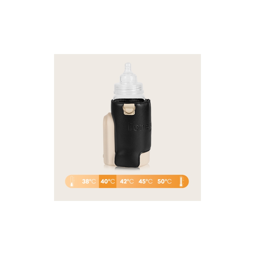 Lionelo - Scaldabiberon ricaricabile THERMUP GO EVO 18W/5V nero/beige