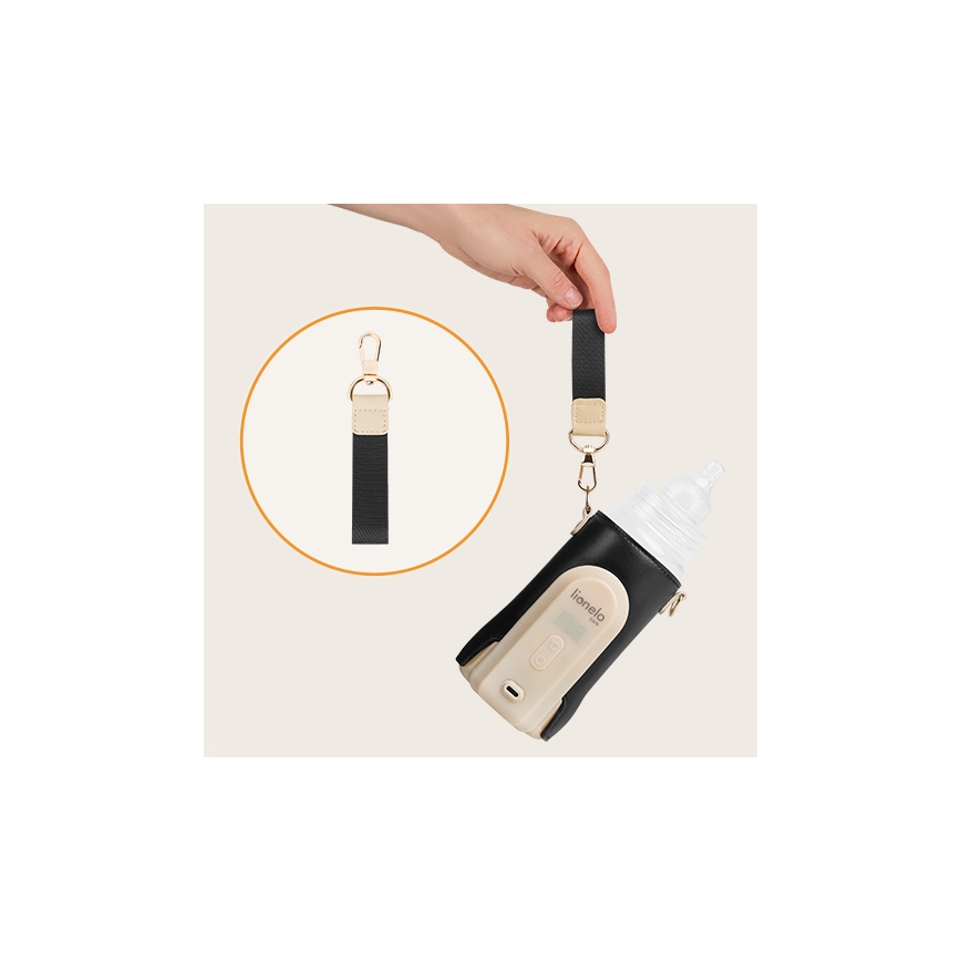 Lionelo - Scaldabiberon ricaricabile THERMUP GO EVO 18W/5V nero/beige