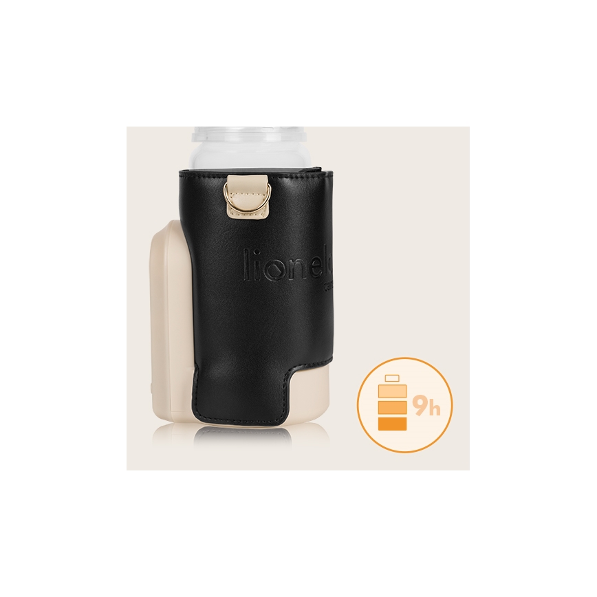 Lionelo - Scaldabiberon ricaricabile THERMUP GO EVO 18W/5V nero/beige