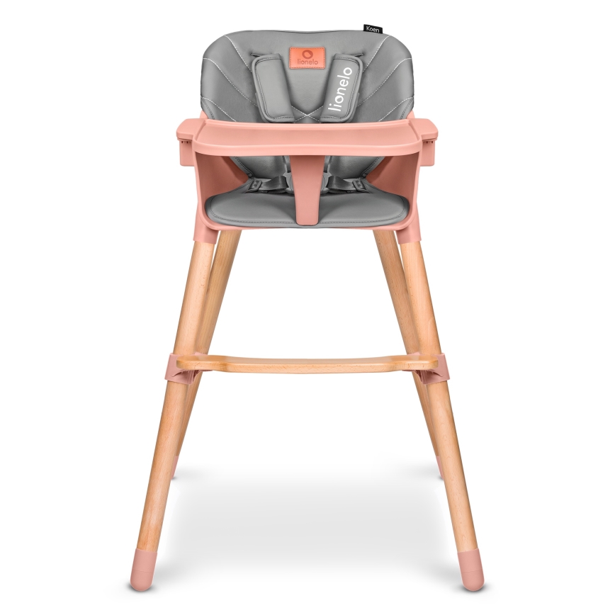 Lionelo - Sedia da pranzo per bambini 2 in 1 KOEN Pink Rose