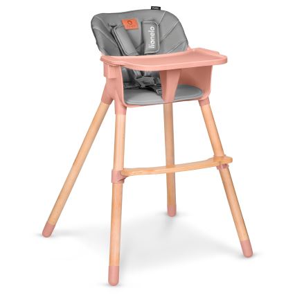 Lionelo - Sedia da pranzo per bambini 2 in 1 KOEN Pink Rose