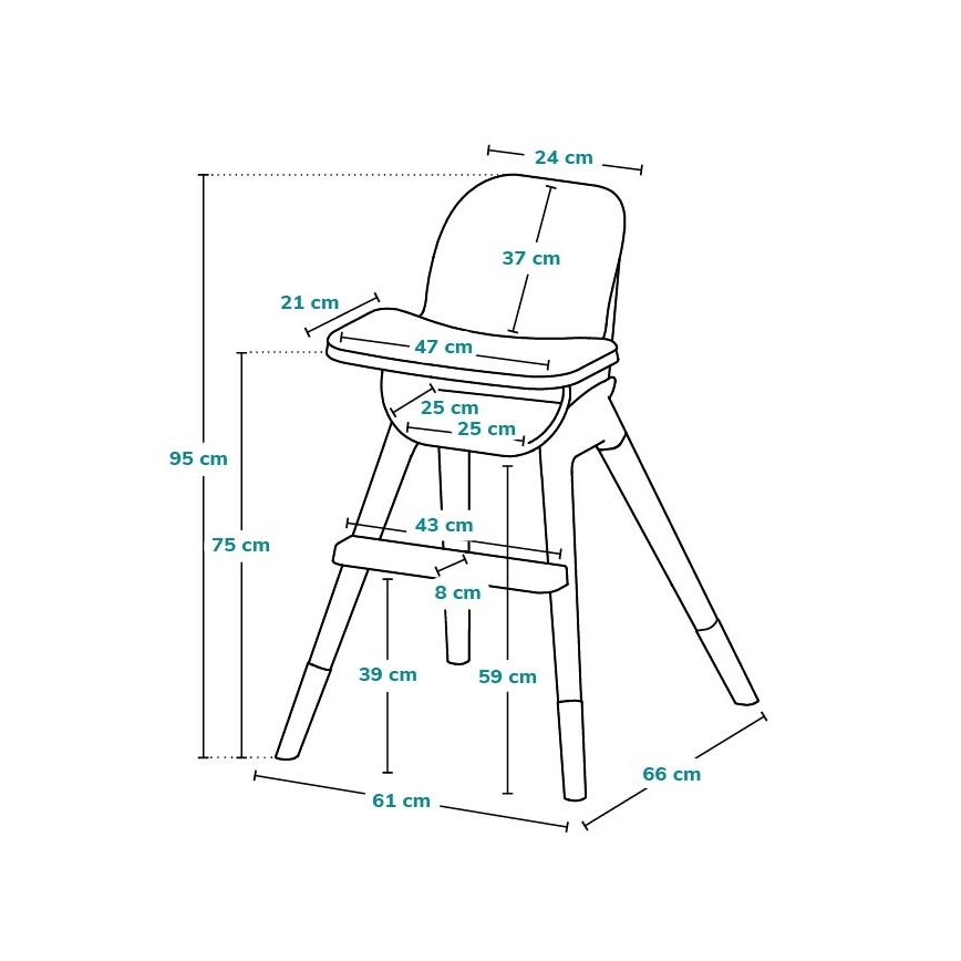 Lionelo - Sedia da pranzo per bambini 2 in 1 MONA Black Onyx