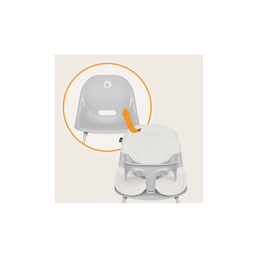 Lionelo - Sedia da pranzo per bambini 2in1 DALIA bianco/grigio
