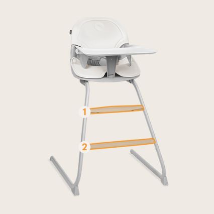 Lionelo - Sedia da pranzo per bambini 2in1 DALIA bianco/grigio