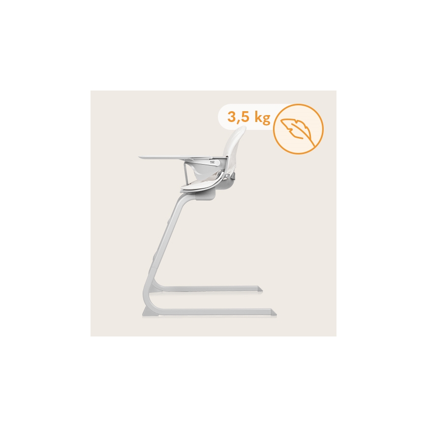 Lionelo - Sedia da pranzo per bambini 2in1 DALIA bianco/grigio