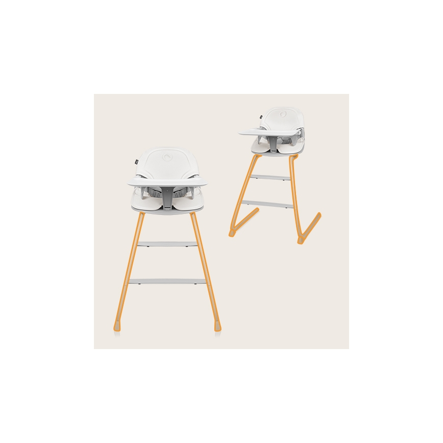 Lionelo - Sedia da pranzo per bambini 2in1 DALIA bianco/grigio