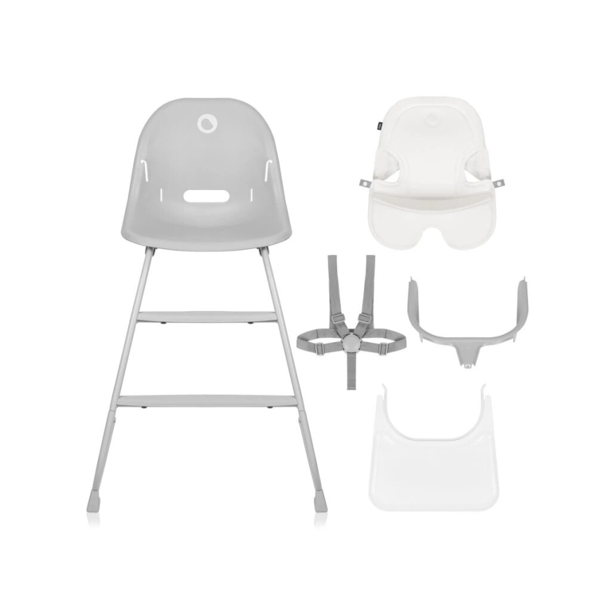 Lionelo - Sedia da pranzo per bambini 2in1 DALIA bianco/grigio