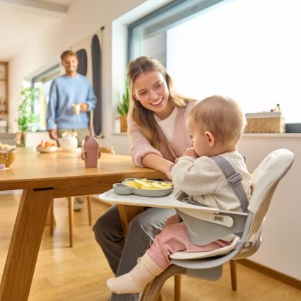 Lionelo - Sedia da pranzo per bambini 2in1 DALIA bianco/marrone