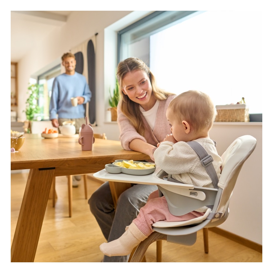 Lionelo - Sedia da pranzo per bambini 2in1 DALIA bianco/marrone