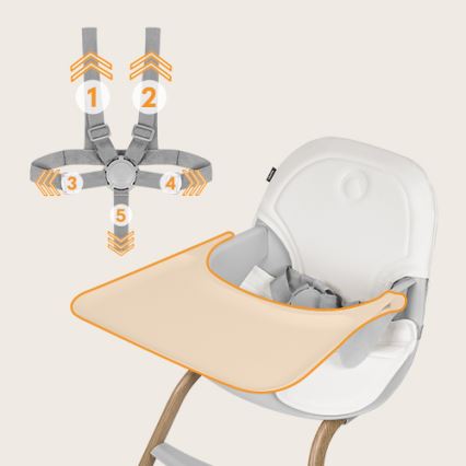 Lionelo - Sedia da pranzo per bambini 2in1 DALIA bianco/marrone