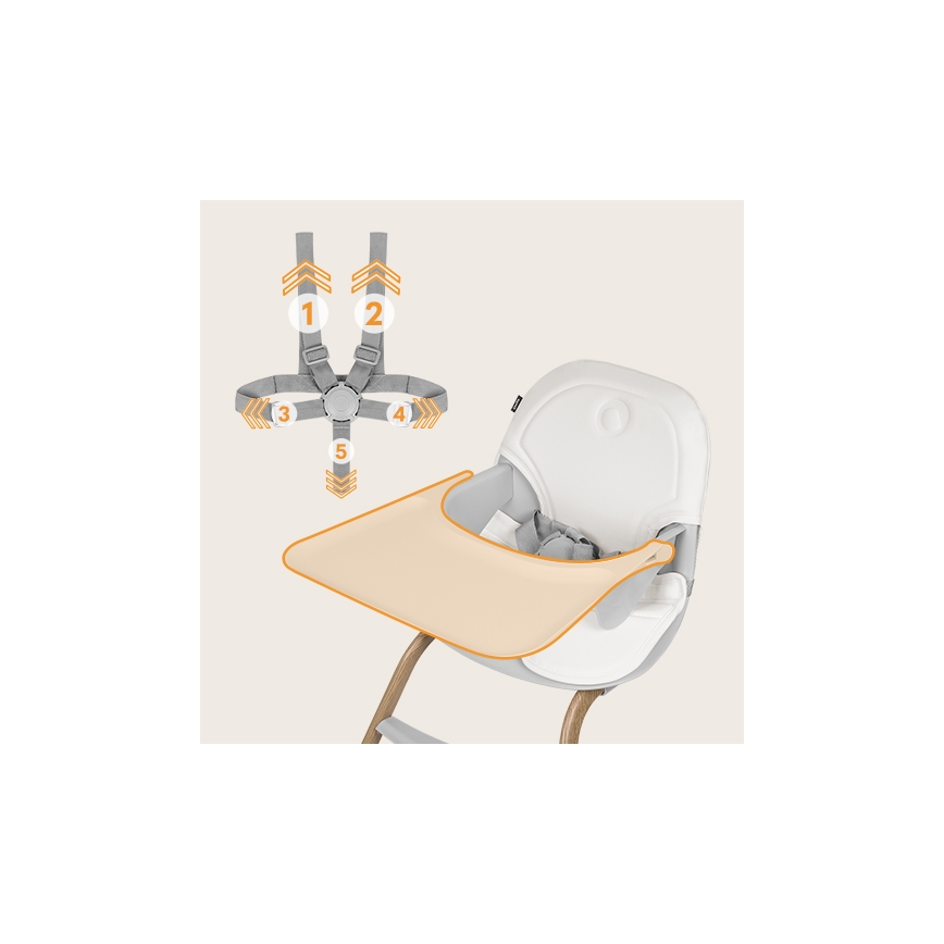 Lionelo - Sedia da pranzo per bambini 2in1 DALIA bianco/marrone