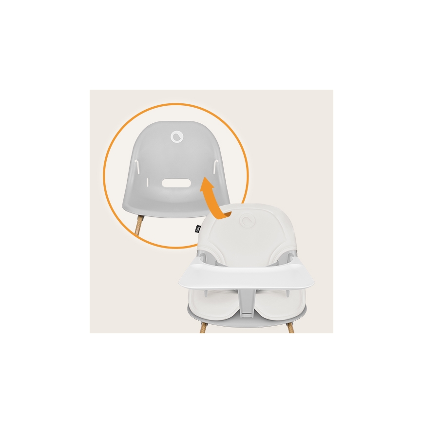 Lionelo - Sedia da pranzo per bambini 2in1 DALIA bianco/marrone