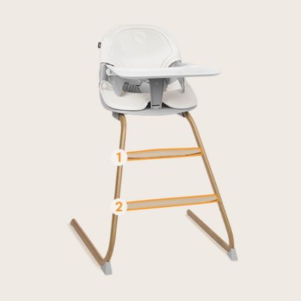 Lionelo - Sedia da pranzo per bambini 2in1 DALIA bianco/marrone
