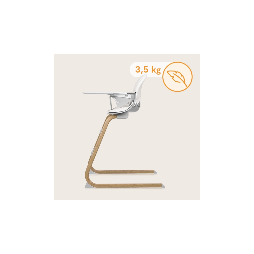 Lionelo - Sedia da pranzo per bambini 2in1 DALIA bianco/marrone