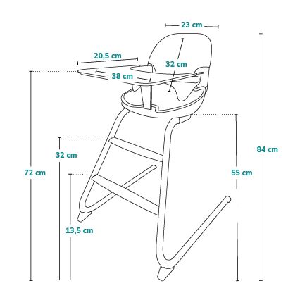 Lionelo - Sedia da pranzo per bambini 2in1 DALIA bianco/marrone