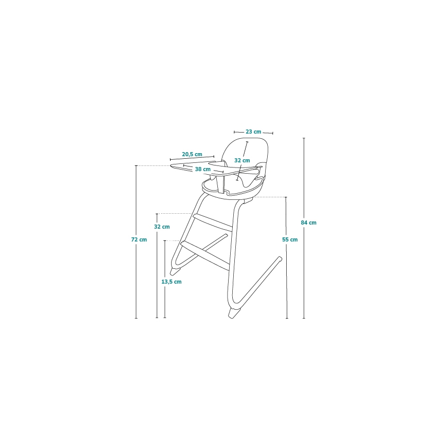 Lionelo - Sedia da pranzo per bambini 2in1 DALIA bianco/marrone
