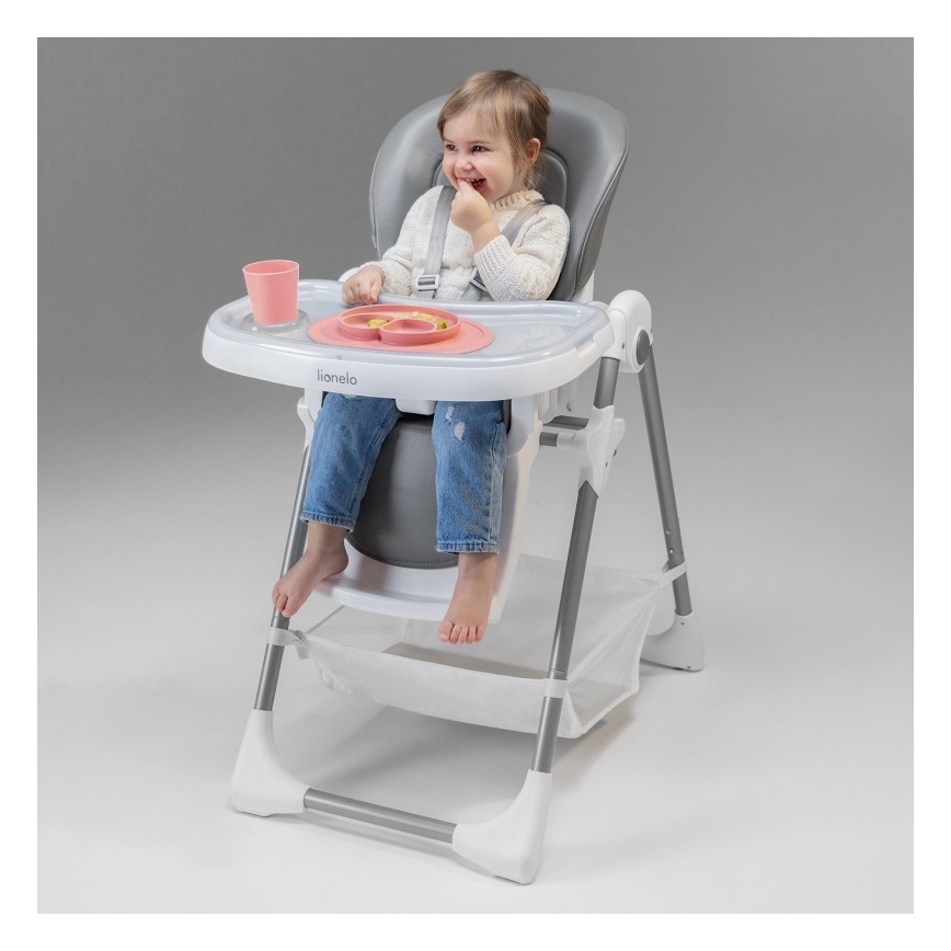Lionelo - Sedia da pranzo per bambini LINN PLUS bianco/grigio