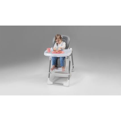 Lionelo - Sedia da pranzo per bambini LINN PLUS bianco/grigio