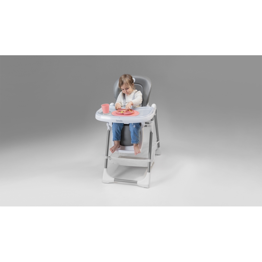 Lionelo - Sedia da pranzo per bambini LINN PLUS bianco/grigio