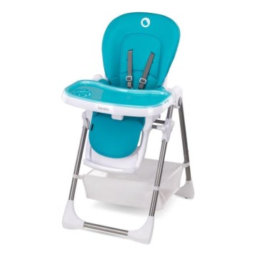 Lionelo - Sedia da pranzo per bambini LINN PLUS bianco/turchese
