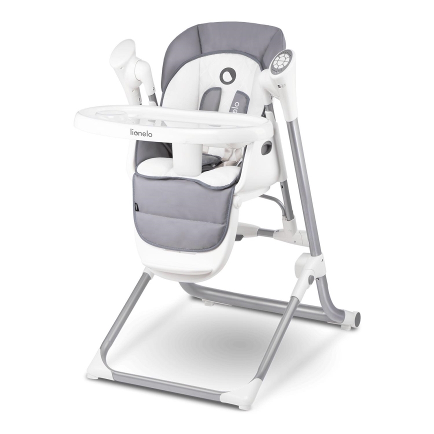 Lionelo - Sedia da pranzo per bambini NILES Grigio 4xAA