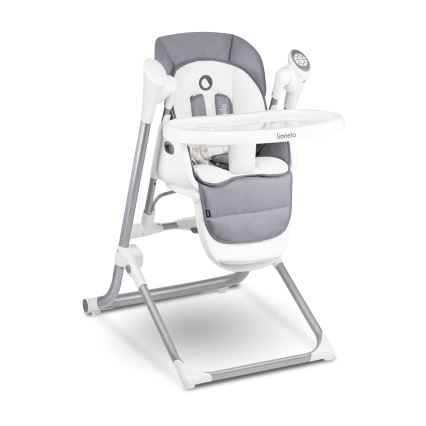Lionelo - Sedia da pranzo per bambini NILES Grigio 4xAA