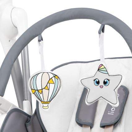 Lionelo - Sedia da pranzo per bambini NILES Grigio 4xAA