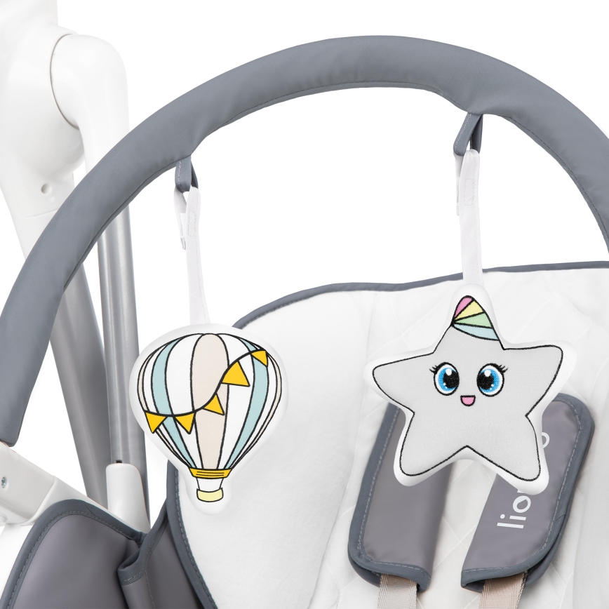 Lionelo - Sedia da pranzo per bambini NILES Grigio 4xAA