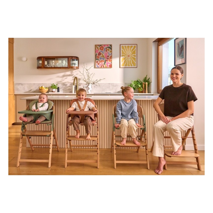 Lionelo - Seggiolina da pappa 3 in 1 MEGAN Legno Verde